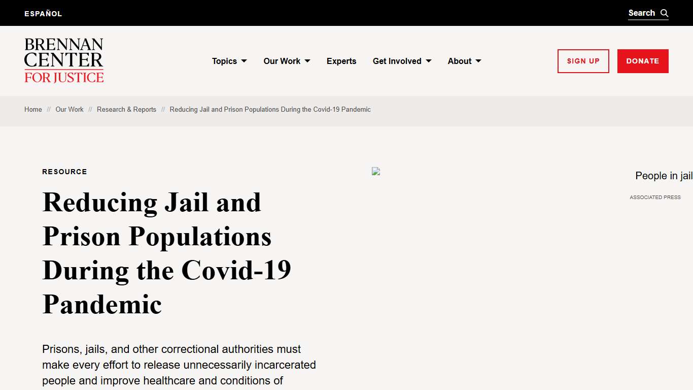 Reducing Jail and Prison Populations During the Covid-19 Pandemic Brennan Center for Justice