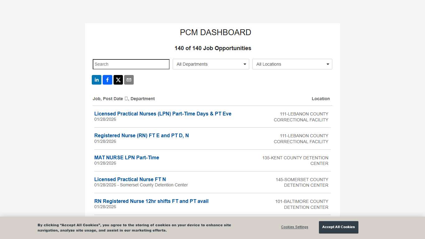 PCM DASHBOARD - Job Opportunities